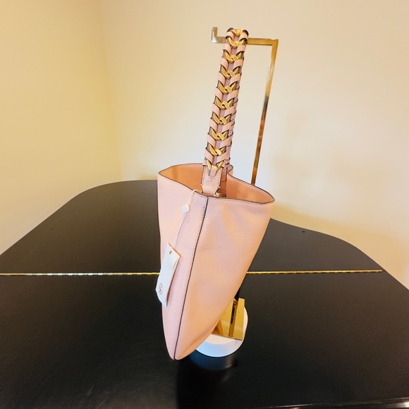 NWT Luxury Authentic Minimalist RARE Tory Burch Brooke Pebbled Leather Hobo Bag - Picture 9 of 17